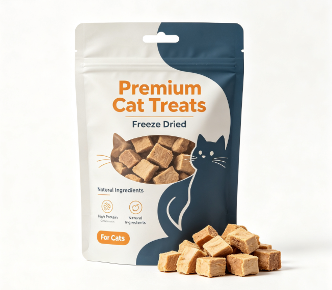 Freeze Dried Premium Cat Treats, High Protein Natural Chicken & Fish Snacks, Healthy Grain-Free Training Snacks for All Breeds of Cats